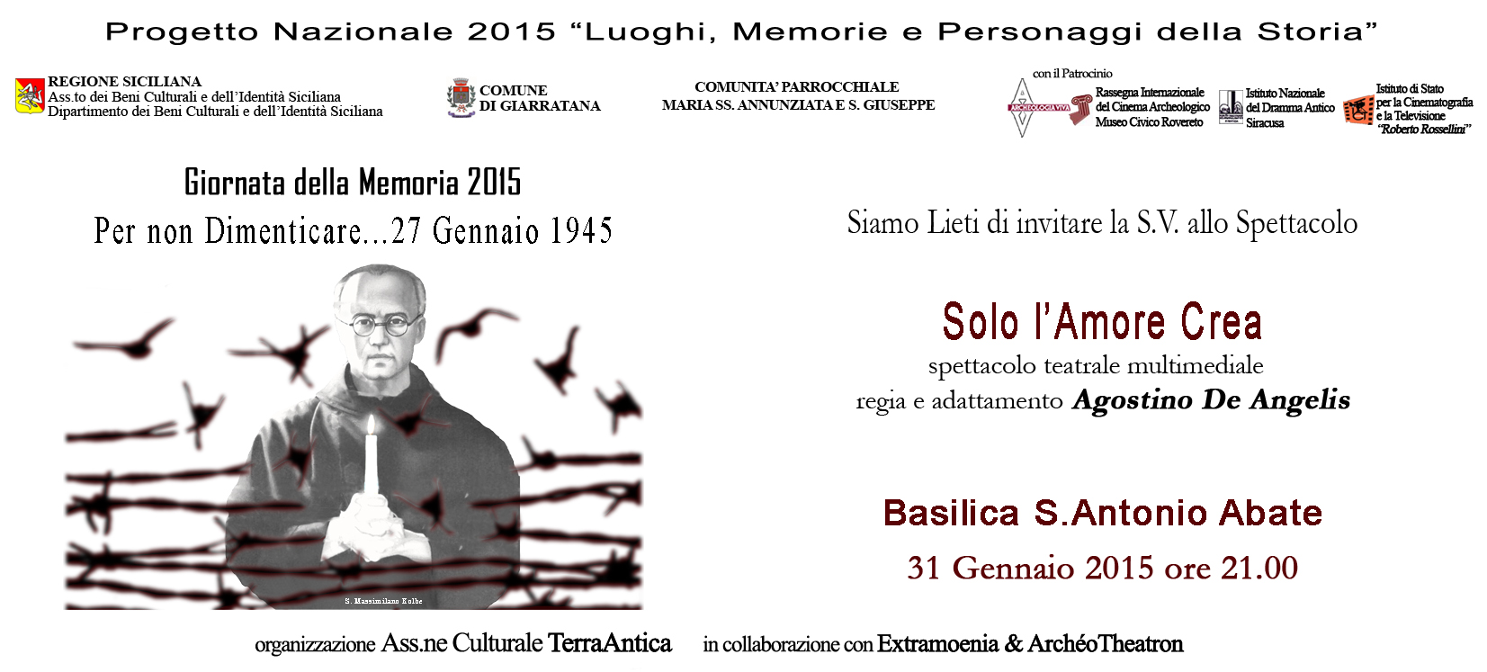 Giarratana: andrà in scena sabato “Solo Amore Crea”
