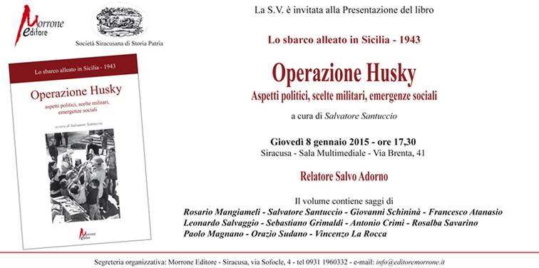Siracusa: sarà presentato giorno 8 gennaio il libro “Operazione Husky”