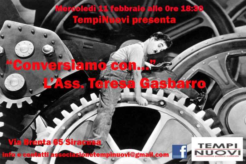 Siracusa: domani “Conversiamo con assessore Gasbarro” organizzato da TempiNuovi