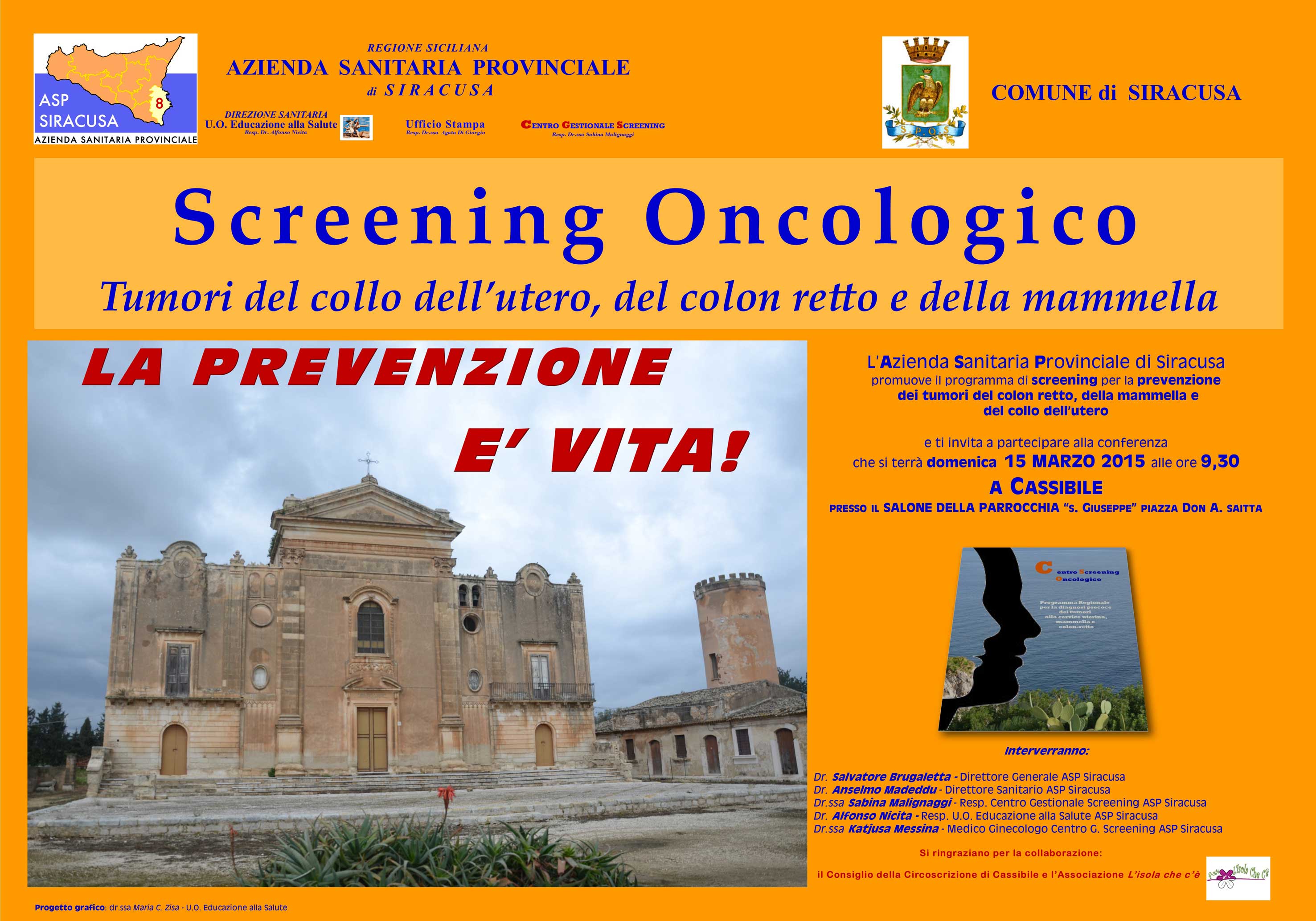Siracusa: conferenza pubblica sugli screening oncologici nella chiesa di Cassibile