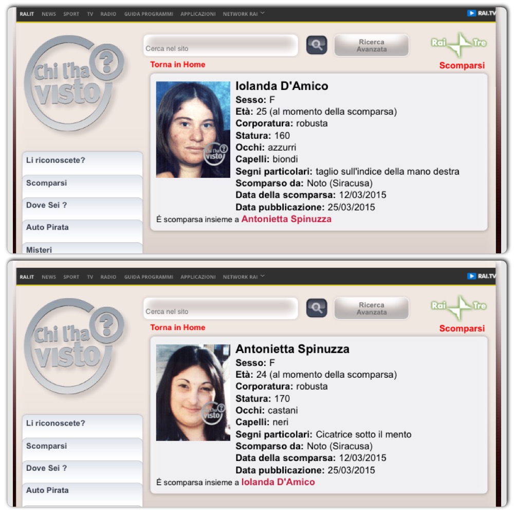 Noto: scomparse dal 12 marzo due donne appartenenti alla comunità dei caminanti