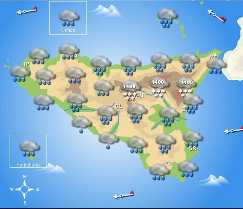 Sicilia: persiste il maltempo per la giornata di oggi, l’instabilità prosegue su tutta l’Isola