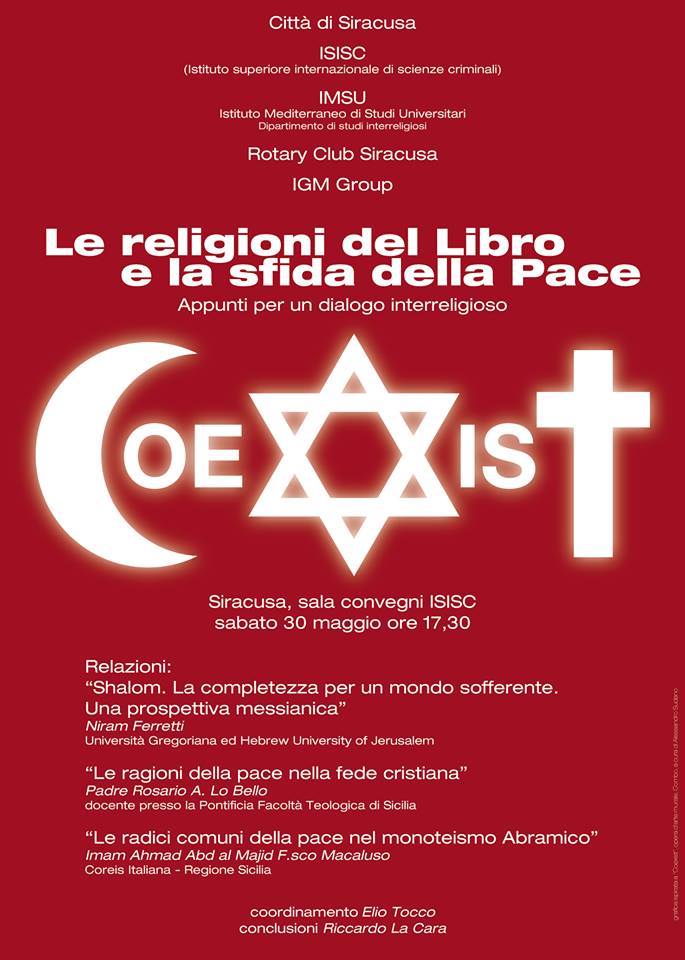 Siracusa: si svolgerà sabato l’incontro “Le religioni del Libro e la sfida della Pace”