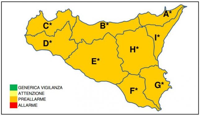Sicilia, Protezione Civile Regionale: allarme arancione, in arrivo forti temporali sull’isola