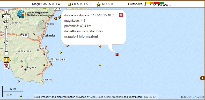 Avvertita anche a Siracusa l’onda sismica generata nel mar Ionio