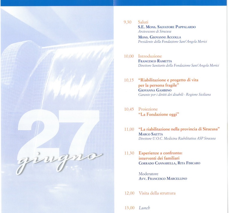 L’opera della Fondazione Sant’Angela Merici. Sabato a Siracusa la Garante per i diritti dei disabili