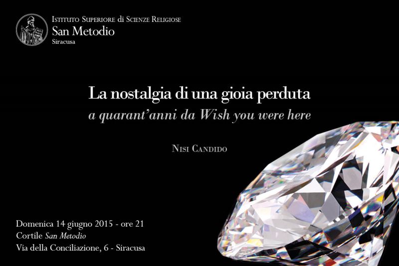 Siracusa: domani al “San Metodio” l’evento “La nostalgia di una gioia perduta”