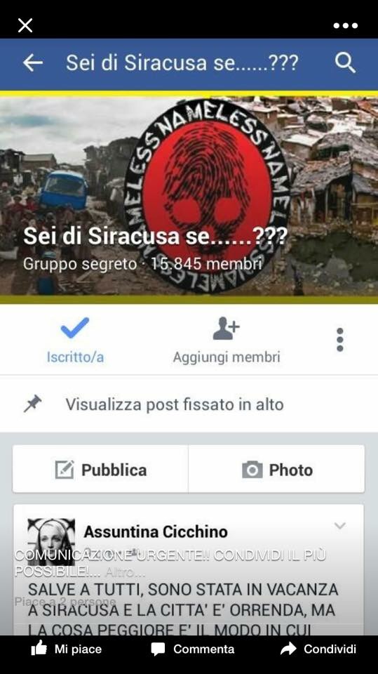 “Rubato” il noto gruppo Facebook “Sei di Siracusa se…”. Insultata la città e gli utenti