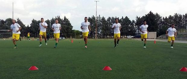 I giocatori gialloverdi al lavoro