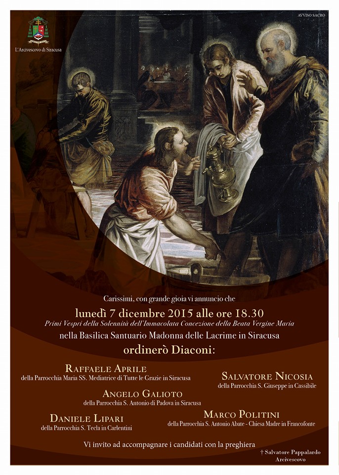 Siracusa: il 7 dicembre l’Arcivescovo ordinerà cinque nuovi diaconi