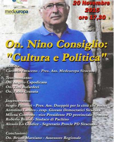 Siracusa: sarà ricordata il 20 novembre la figura di Nino Consiglio