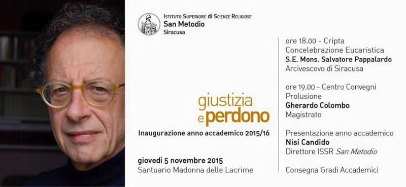 Siracusa: Gherardo Colombo inaugurerà, oggi, l’anno accademico del San Metodio