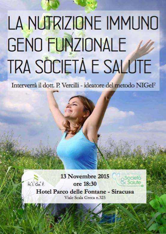Siracusa: una conferenza su “Nutrizione immuno geno funzionale tra società e salute”