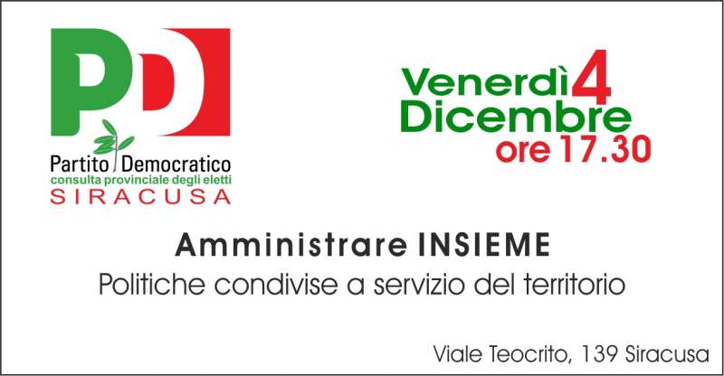 Siracusa: il Pd provinciale si apre al confronto con i cittadini