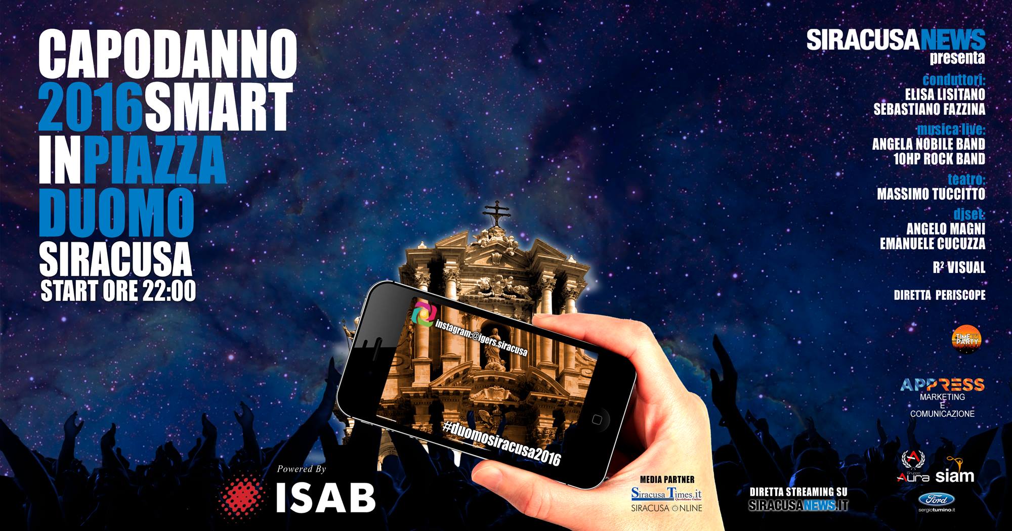Siracusa. Capodanno smart in Piazza Duomo, l’iniziativa a costo zero per festeggiare l’arrivo del 2016