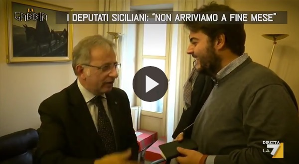 I deputati siciliani: “non arrivano a fine mese”. Il nuovo servizio de La Gabbia che fa infuriare Vinciullo