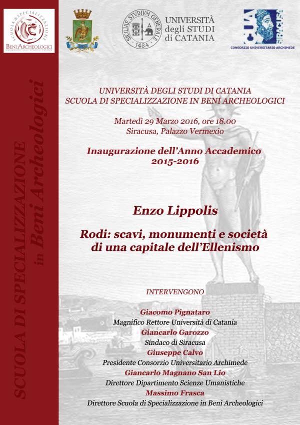 Siracusa. Martedì 29 inaugurazione dell’anno accademico della Scuola di Specializzazione in Beni Archeologici