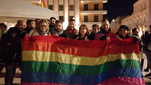 Arcigay Siracusa in Piazza del Popolo per la manifestazione nazionale sui diritti civili
