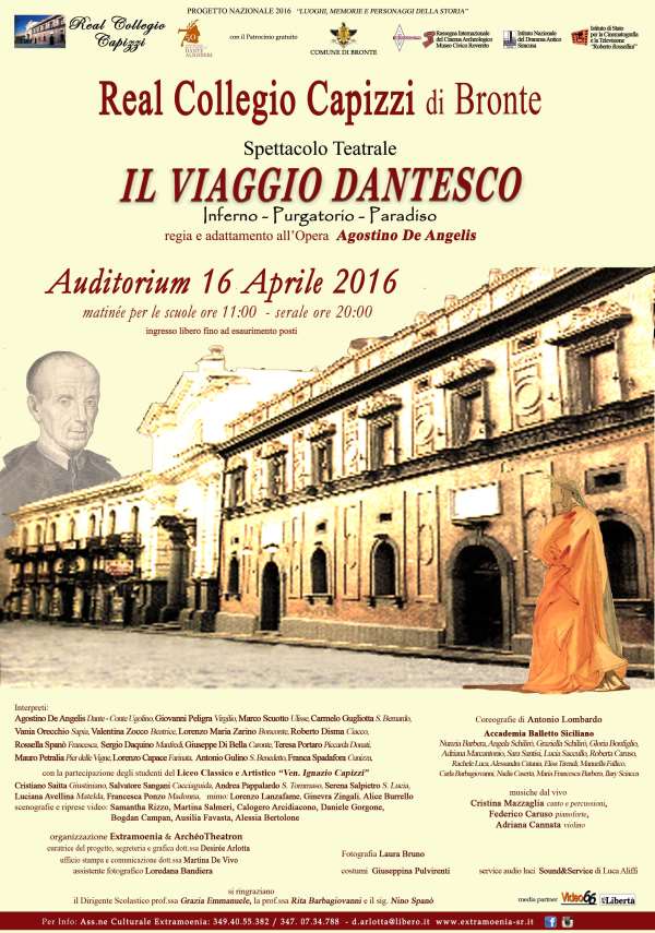 La Divina Commedia in scena a Bronte con il regista Agostino De Angelis