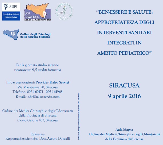 Asp Siracusa e Ordine regionale psicologi raccontano i progressi sul PPI pediatrico