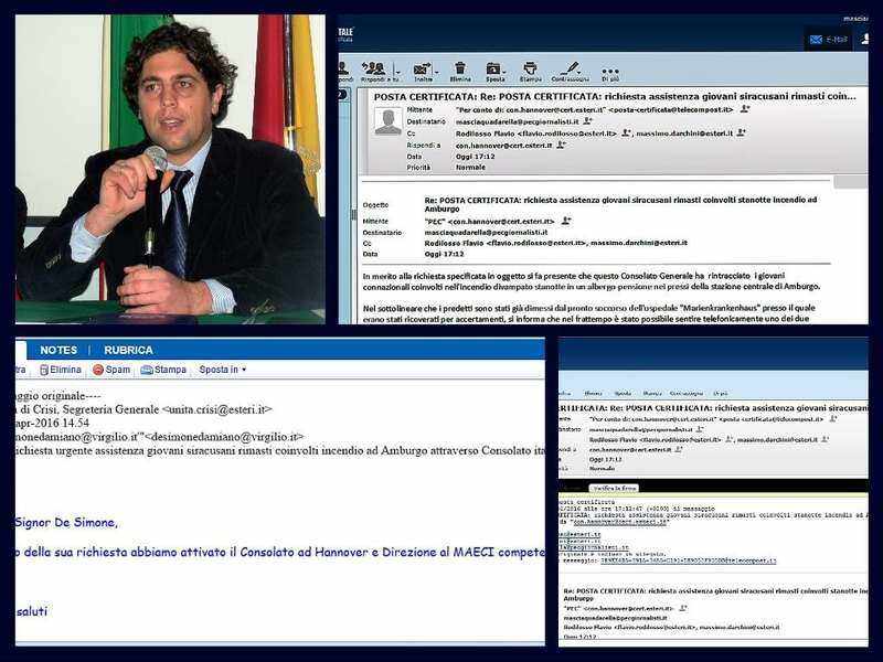Incendio in un hotel di Amburgo, coppia di siracusani coinvolta, Consulta Civica si attiva con la Farnesina: “stanno bene, rassicurati i familiari”
