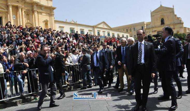 Il presidente della Repubblica Sergio Mattarella oggi a Noto