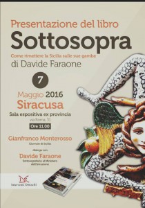 Siracusa: sabato sarà presentato il volume “Sottosopra” del sottosegretario all’istruzione Davide Faraone