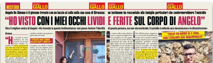 Siracusa. Il settimanale Giallo, da domani in edicola, con gli enigmi sulla morte di Angelo De Simone