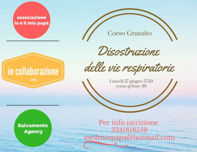 Siracusa. Lunedì 27 avrà luogo il corso gratuito sulla disostruzione delle vie respiratorie