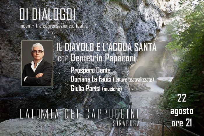 Siracusa. Questa sera alla Latomia dei Cappuccini, Demetrio Paparoni per “Oi Dialogoi”