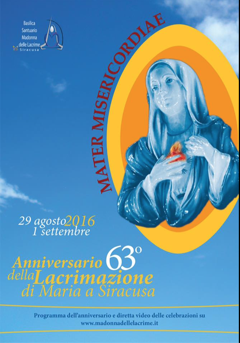 Siracusa: al via domenica i festeggiamenti per il 63° anniversario della Lacrimazione di Maria