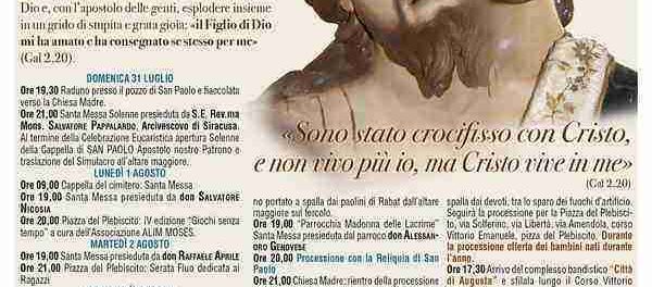 manifesto_festeggiamenti_di_san_paolo_solarino - SIRACUSATIMES