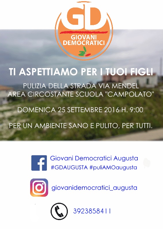 Augusta: i Giovani Democratici lanciano il progetto “Su le maniche”