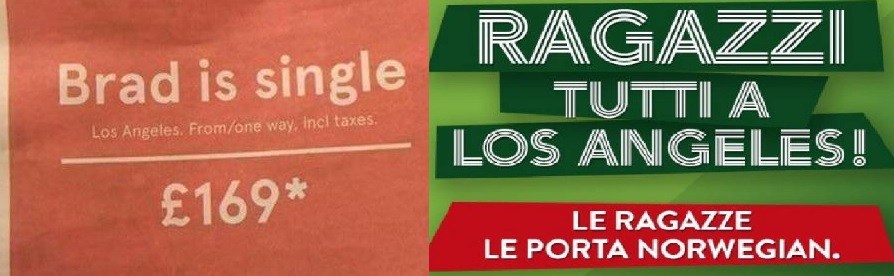 “Brad is single” della Norwegian Airlines, Alitalia risponde e la pubblicità diventa virale