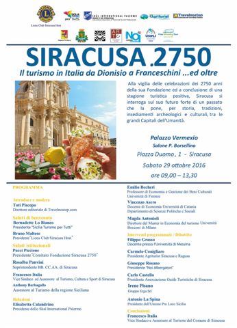 “Siracusa .2750”: un convegno per scoprire i cambiamenti del turismo nel nuovo millennio