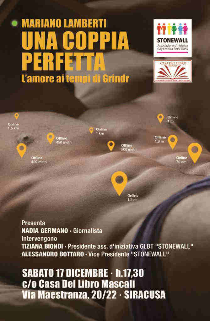 “Una coppia perfetta-L’Amore ai tempi di Grindr”, a Siracusa la presentazione del nuovo libro di Mariano Lamberti