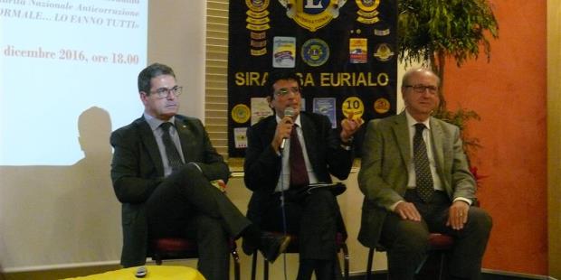 Siracusa, Corruzione e legalità: Michele Corradino ospite del Lions Club