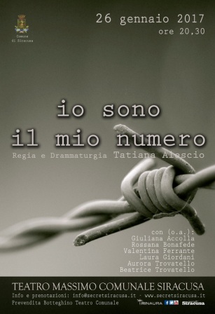 Siracusa. Teatro Massimo Comunale: stasera lo spettacolo “Io sono il mio numero”