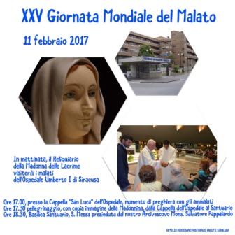 Siracusa. Santuario Madonna delle Lacrime: l’ 11 febbraio si celebra la Giornata Mondiale del Malato
