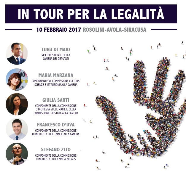 Movimento 5 Stelle in “Tour per la Legalità “: il 10 febbraio Luigi Di Maio a Siracusa