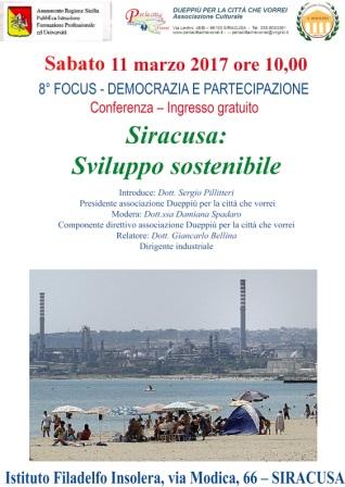 “Siracusa: sviluppo sostenibile”: sabato conferenza all’Istituto “Insolera” organizzata dall’associazione Dueppiù Per la città che vorrei