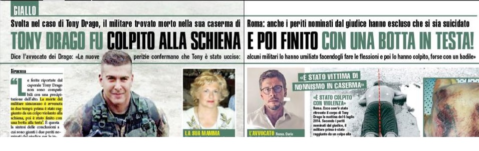 Siracusa, svolta nel caso Tony Drago. Il settimanale “Giallo” torna ad occuparsi sulla morte del militare aretuseo