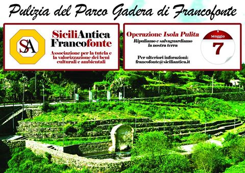 Operazione Isola Pulita: SiciliAntica Francofonte chiama a raccolta volontari per ripulire il Parco Gadera
