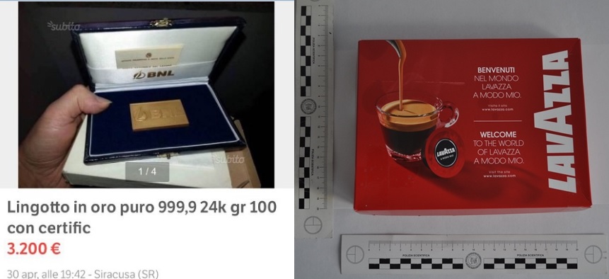 Avola, compra sul web un lingotto d’oro e un collier per 5 mila euro: truffato. Denunciata la venditrice