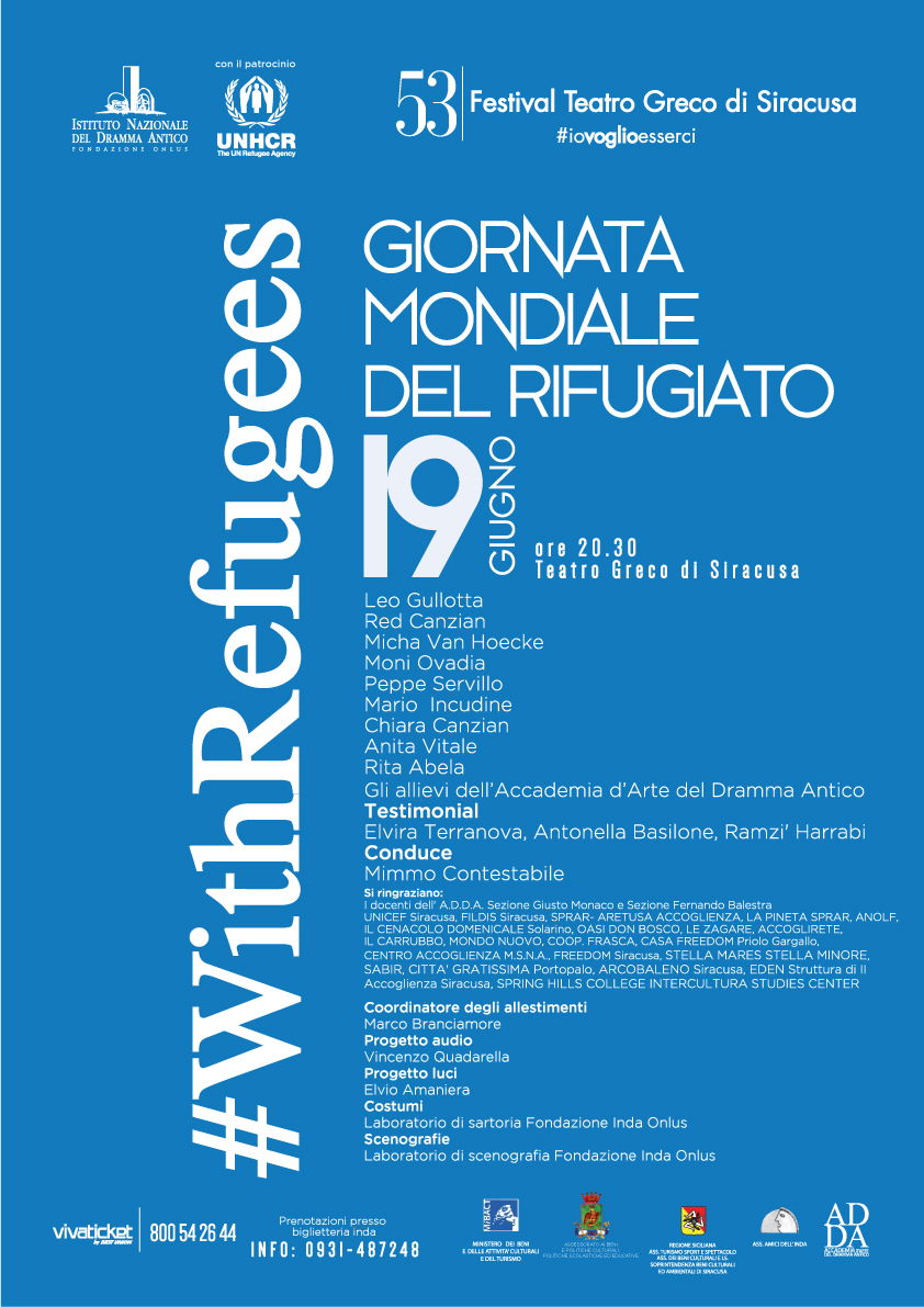 Siracusa, Inda. Il Teatro Greco ospita la Giornata mondiale del rifugiato