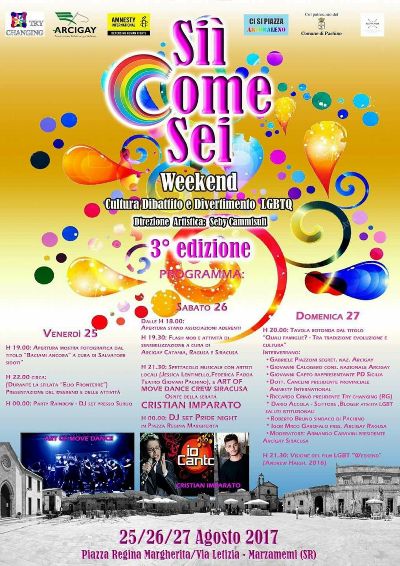 Arcigay Siracusa.“Sii come sei weekend rainbow”: al via, a Marzamemi, la terza edizione