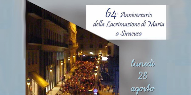 Siracusa, 64mo Anniversario della Lacrimazione: domani la processione Aux Flambeaux da Piazza Duomo al Santuario