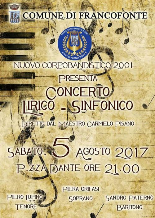 Francofonte. “Nuovo Corpo Bandistico 2001”, stasera concerto lirico – sinfonico in Piazza Dante