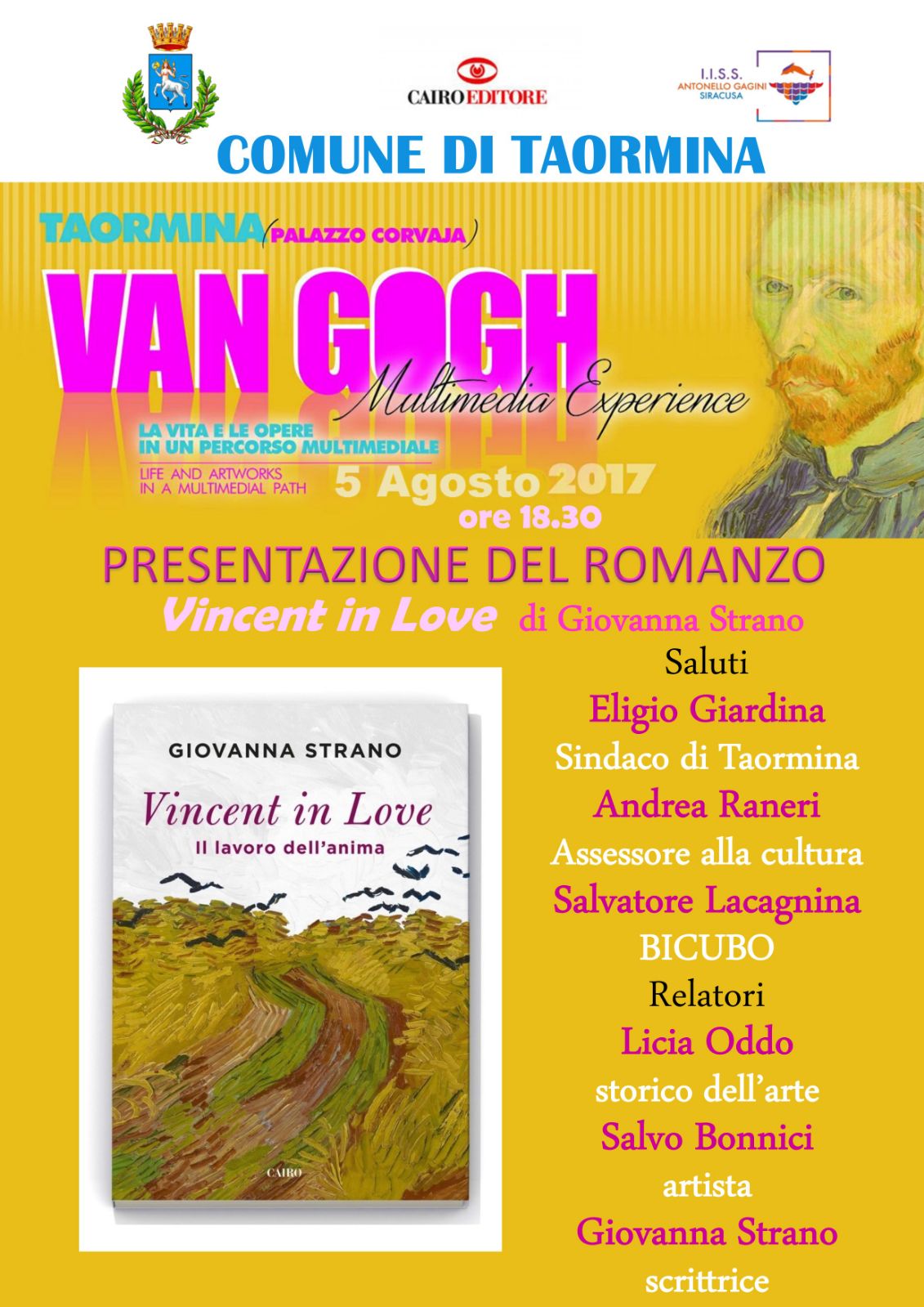 Taormina. Incontri culturali in onore di Vincent Van Gogh