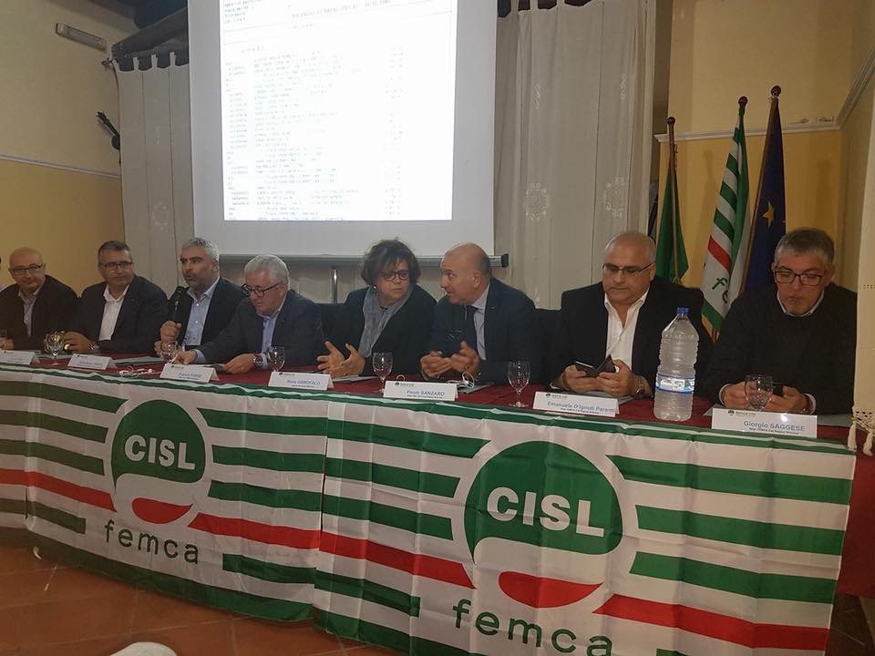 Femca Cisl Ragusa Siracusa. Si è tenuto oggi, a Priolo Gargallo, l’Attivo territoriale